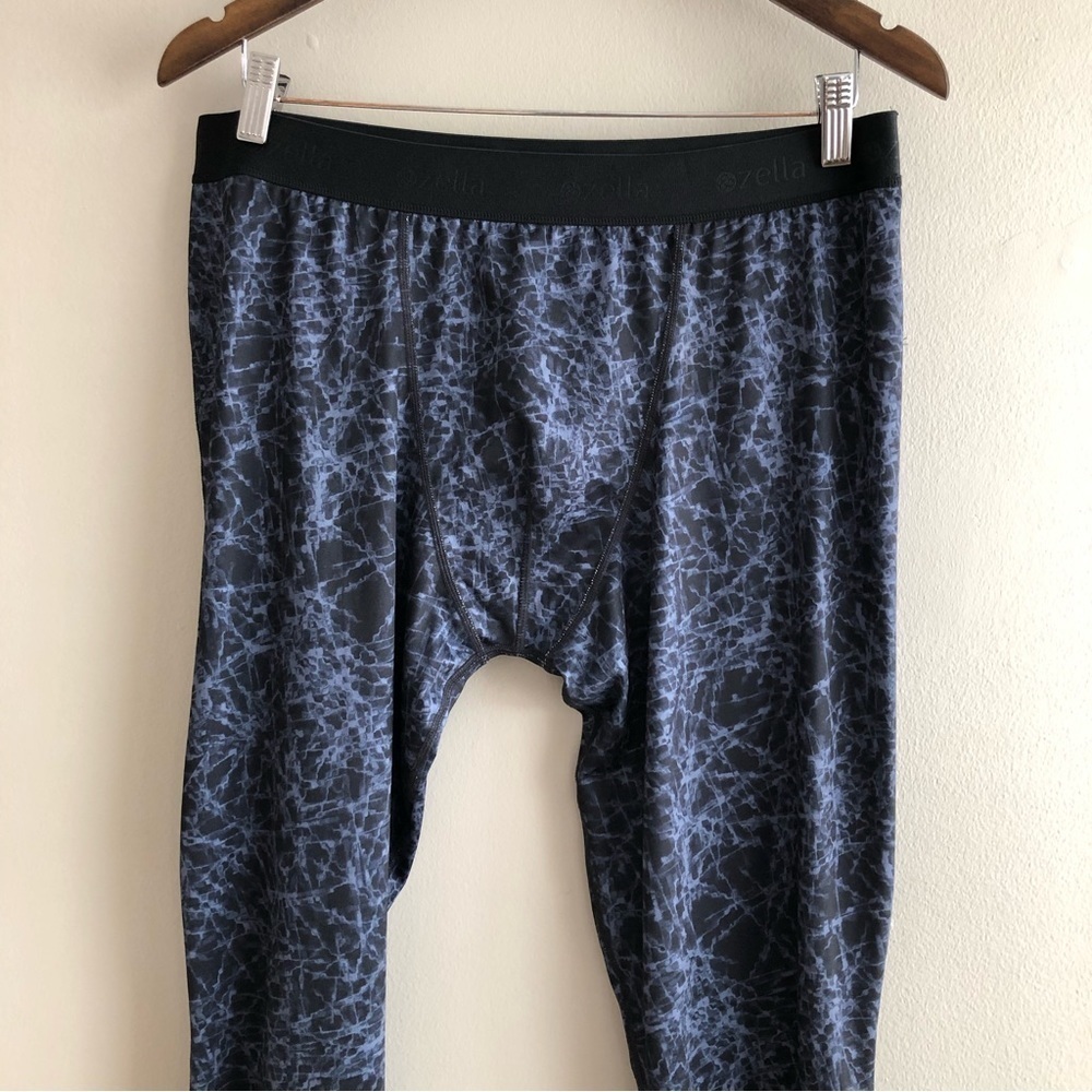 Zella Men’s Static Print Compression Workout Leggings Black Blue Size M - Picture 3 of 11